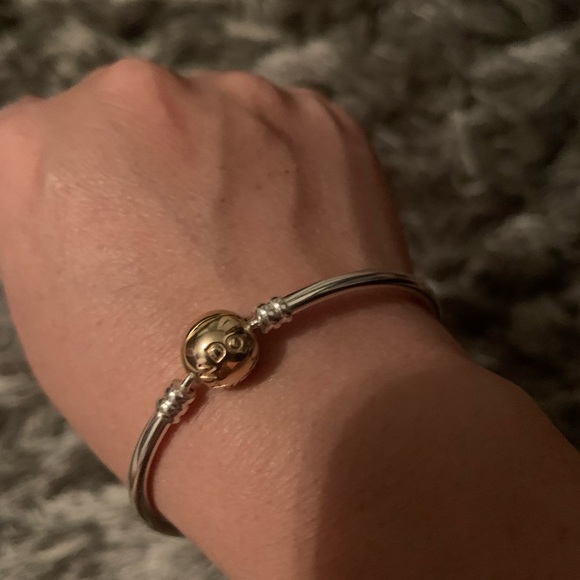 Authentic Pandora Bangle Moment Silver and 14k gold, Size 17 - 6.7 - Picture 5 of 5
